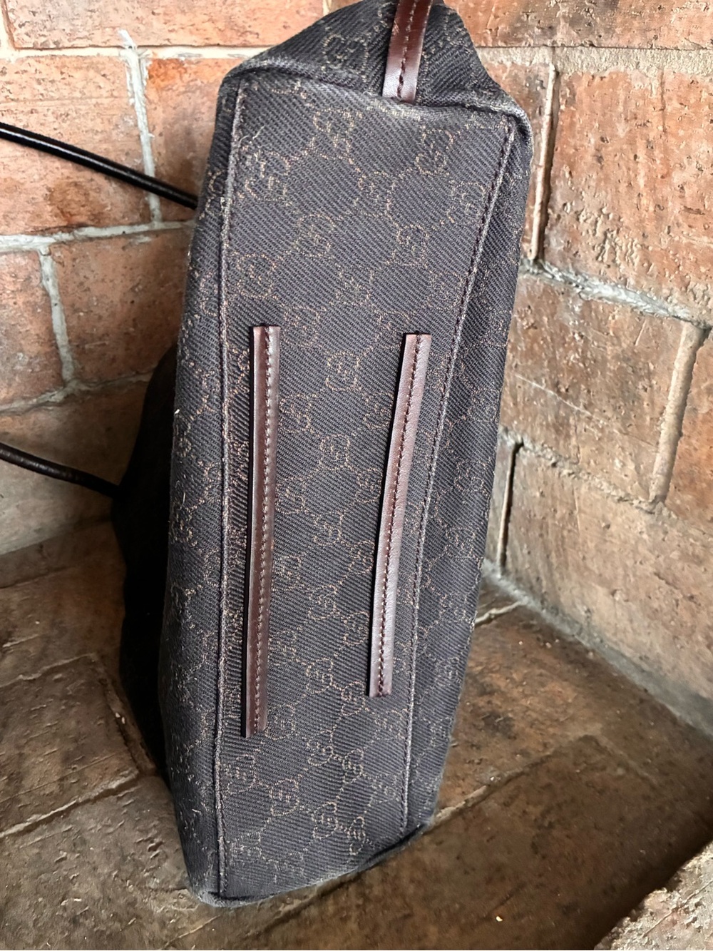 🤎 Gucci vintage classic GG monogram canvas tote leather handles price is firm - Picture 16 of 17